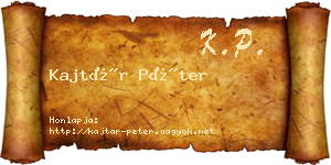 Kajtár Péter névjegykártya